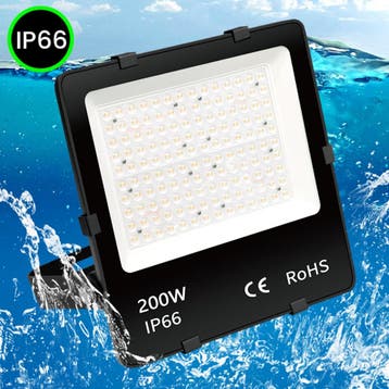LED Breedstraler - Rinzu Axion - 200 Watt - Helder Koud/Wit, Ophalen of Verzenden, Nieuw, Lamp met armatuur