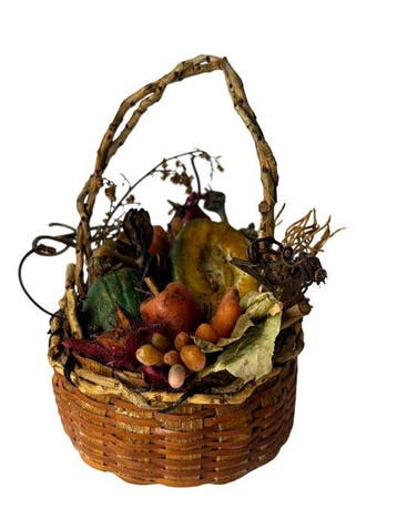 sculptuur, Cesto di Frutta Presepe Napoletano fine 800 - 13