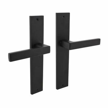 Deurklink Hera op schild blind mat zwart - deurbeslag voo..., Doe-het-zelf en Verbouw, Hang- en Sluitwerk, Ophalen of Verzenden