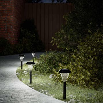 vidaXL Tuinpadverlichting 12 st solar met grondpennen wit, Verzenden, Nieuw, Kunststof, Zonne-energie