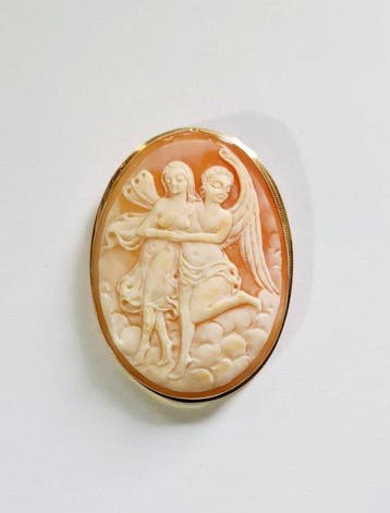 Cameo - 18 karaat Geel goud - Cornalina-XXe eeuw