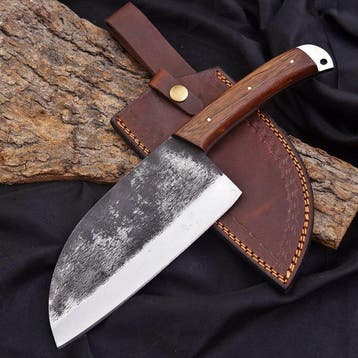Keukenmes - Chefs knife - hout en gehamerd staal - Noord
