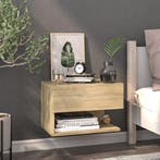 vidaXL Nachtkastje wandgemonteerd sonoma eikenkleurig, Minder dan 45 cm, Verzenden, Nieuw, Minder dan 55 cm
