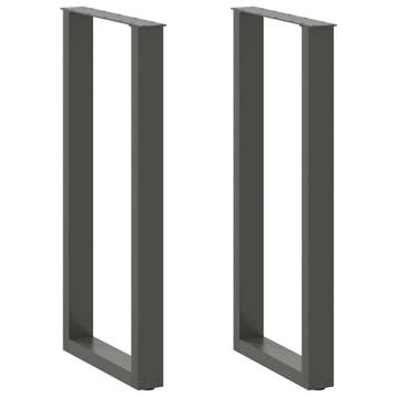 vidaXL Bartafelpoten 2 st U-vormig 40x(100-101) cm staal, Huis en Inrichting, Tafelonderdelen, Verzenden, Nieuw