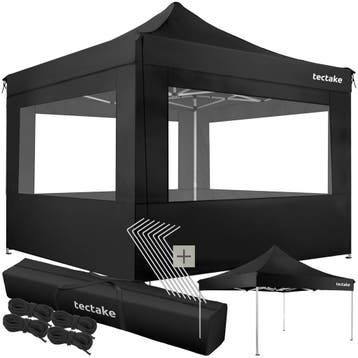Aluminium opvouwbaar tuinpaviljoen 3 × 3 m met 4 zijwanden, Verzenden, Nieuw