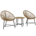 Polyrattan Tuinmeubelset, Outdoor Lounge Balkonmeubilair Voo, Verzenden, Nieuw