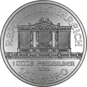 Wiener Philharmoniker 1 oz 2012, Postzegels en Munten, Verzenden, Oostenrijk, Losse munt, Zilver