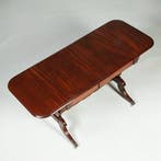 Massief mahonie sidetable of smalle schrijftafel met 2 laden, Antiek en Kunst, Ophalen of Verzenden