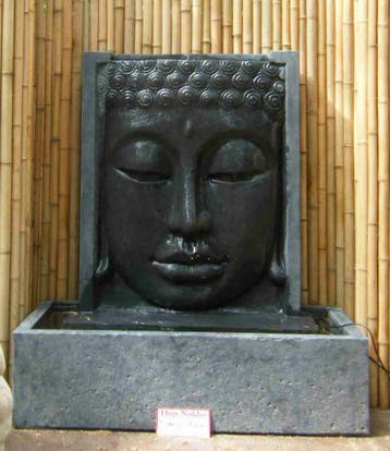 buddha waterornament, boeddha fontein, tuinbeeld, lavasteen, Ophalen of Verzenden, Nieuw, Hardsteen, Waterornament