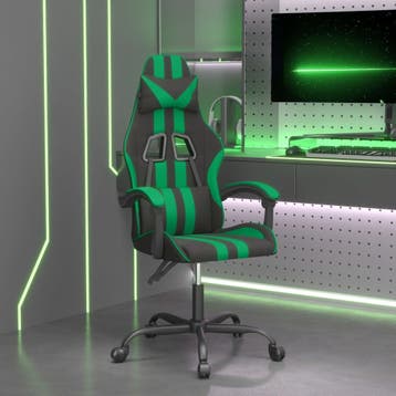 vidaXL Gamestoel kunstleer zwart en groen, Verzenden, Nieuw, Groen