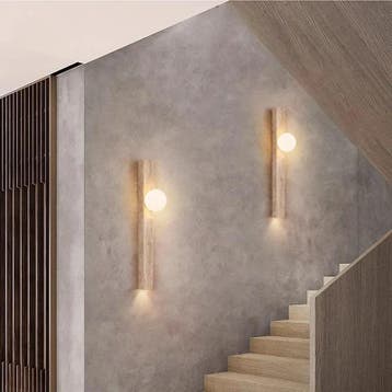 Wabi Sabi Wandlamp Gele Grotsteen Retro Design, Huis en Inrichting, Lampen | Wandlampen, Verzenden, Nieuw