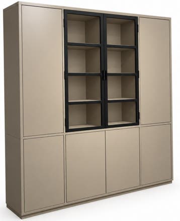Buffetkast Vught zandbeige  met stalen deuren 220 x 240cm, Ophalen of Verzenden, Nieuw