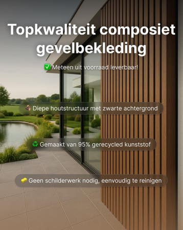 composiet gevelbekleding - rhombus - rabatdelen - kunststof, Verzenden, Nieuw, Overige materialen, 20 tot 50 mm
