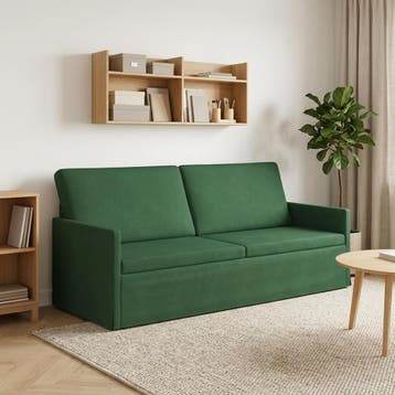 vidaXL 3-zits bank Jungle Groen 190 x 81 x 82 cm Katoen Stof, Verzenden, Minder dan 150 cm, Metaal, Driepersoons