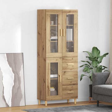 vidaXL buffetkast Artisan Eiken 69,5 x 34 x 180 cm Bewerkt, Minder dan 50 cm, Verzenden, Nieuw, Minder dan 100 cm
