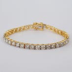 Tennis armband - 14 karaat Geel goud - 6.02ct. tw. Diamant, Sieraden, Tassen en Uiterlijk, Antieke sieraden