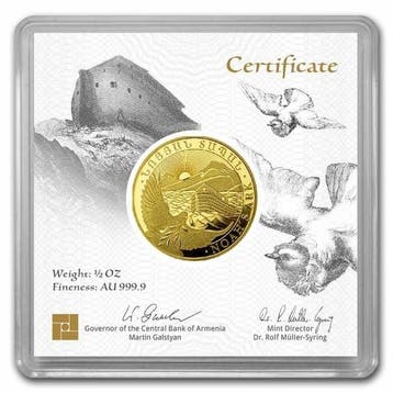 Armenië. 25000 Drams 2022 1/2 oz Armenia 25,000 Drams Gold
