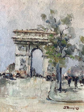 Julien Brosius (1917-2004) - Arc de Triomphe, Antiek en Kunst, Kunst | Schilderijen | Klassiek