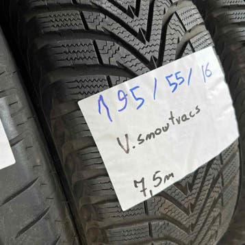 2 x Vredestein Snowtrac 3 195-55-16 Winterbanden 7,5mm, Gebruikt, 16 inch, Band(en), Personenwagen