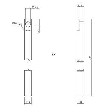 Intersteel set kruk-espagnolet rechts Ton 400 incl., Verzenden, Nieuw