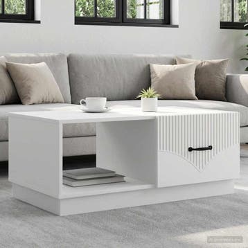 vidaXL Salontafel Wit 90 x 50 x 37 cm Bewerkt hout, Huis en Inrichting, Tafels | Salontafels, Verzenden, Nieuw, Overige houtsoorten