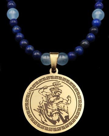 Lapis lazuli - Chalcedoon - Erfenis der Goden – Halsketting