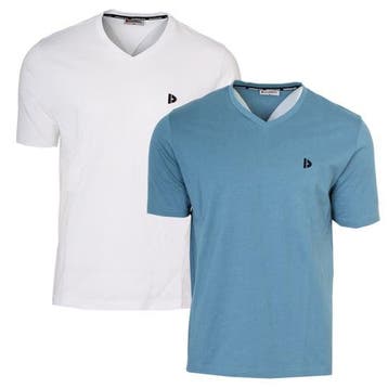 Donnay Donnay Heren - 2-Pack - V-neck T-Shirt Berno - Wit &, Verzenden, Nieuw