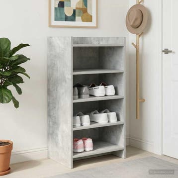 vidaXL Schoenenkast met opslag Betongrijs 48 x 36 x 92 cm, Verzenden, Nieuw