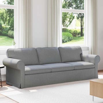 vidaXL Bank Lichtgrijs 245 x 82 x 80 cm Stof, Verzenden, Nieuw, Stof, Minder dan 150 cm
