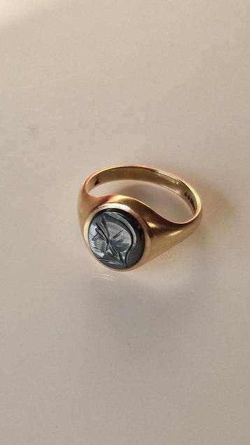 Ring - 9 kt. Geel goud, Onyx Onyx, Nieuw