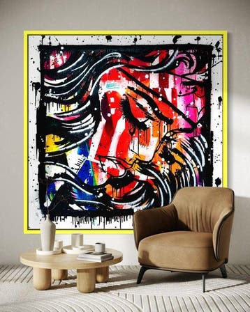 Mikko - Wonder Women Lettering On Frame - XL [Unq 1/1], Antiek en Kunst