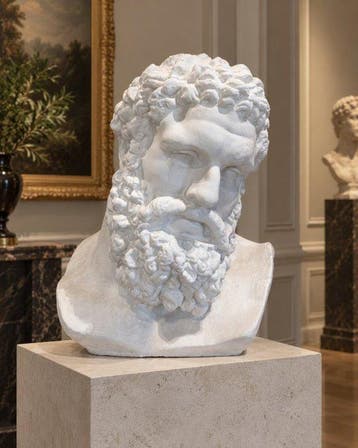 sculptuur, Busto di Ercole Farnese - 60 cm - Gips, Antiek en Kunst