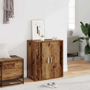 vidaXL Schoenenkast 60x35x70 cm bewerkt hout oud houtkleurig, Verzenden, Nieuw