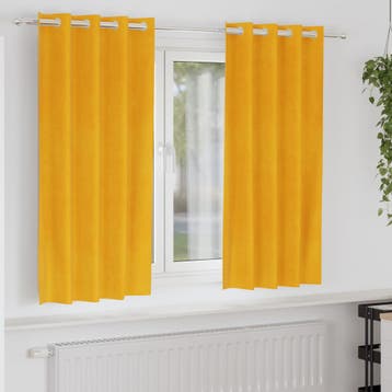 vidaXL Gordijnen 2 st Mosterdgeel 140 x 175 cm fluweel, Verzenden, Nieuw