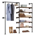 Industrieel Wandkledingrek met 5 Planken – Kledingrek 184 cm, Huis en Inrichting, Kasten | Overige, Verzenden, Nieuw