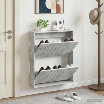 vidaXL Wandgemonteerde Schoenkast ZWOLLE 71 x 17 x 86 cm, Huis en Inrichting, Verzenden, Nieuw