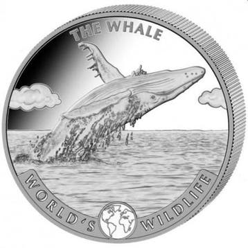 Congo Wildlife The Whale 1 oz 2020 (30.000 oplage), Verzenden, Overige landen, Losse munt, Zilver