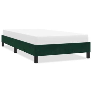 vidaXL Bedframe zonder matras 90x220 cm fluweel donkergroen, Huis en Inrichting, Eenpersoons, Verzenden, Nieuw, Stof