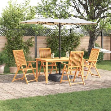 vidaXL Tuin eettafelset 5 st Bruin Massief Acaciahout, Verzenden, Nieuw, 5 zitplaatsen