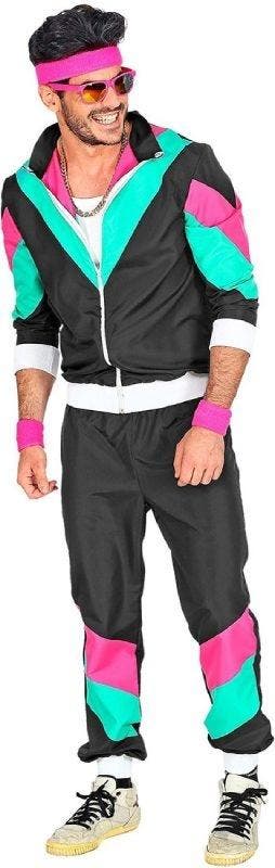 Disco Trainingspak Jaren 80 Zwart, Ophalen of Verzenden, Nieuw