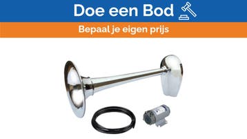 Bieden: Marco PW2-BC Marine Air Hoorn 24V Chrome 200 mm wit, Ophalen of Verzenden, Nieuw, Dekbeslag, Zeilboot of Motorboot