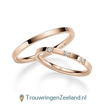 Trouwringen in 8*/14/18 karaat roodgoud glans gepolijst 2..., Verzenden, Nieuw
