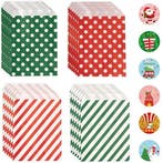 Kerst kraft papieren zakjes met stickers rood groen punt, Ophalen of Verzenden, Nieuw