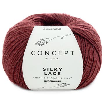 Katia Concept Silky Lace - 176 wijnrood - Merino/Zijde Gar, Ophalen of Verzenden, Nieuw