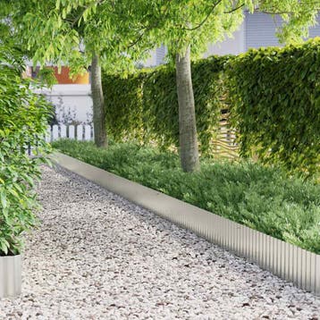 vidaXL Gras Rand Zilver 1000 x 25 x 0,03 cm, Verzenden, Nieuw