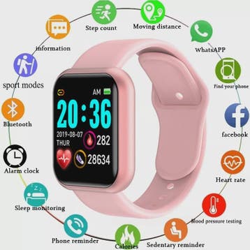 Smartwatch Y68 D20: Multifunctioneel met Bluetooth, Fitness, Verzenden, Nieuw