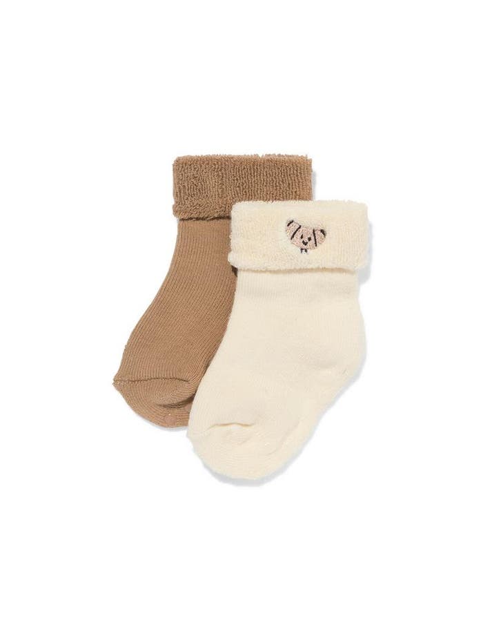 HEMA Babysokken terry croissant - 2 paar beige, Kinderen en Baby's, Babykleding | Overige, Nieuw, Verzenden