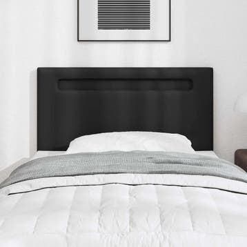 vidaXL LED Hoofdbord Zwart Nep Leer, Verzenden, Nieuw, Zwart, Overige materialen