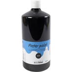 Tempera Verf Mat, zwart, 1000 ml/ 1 fles, Nieuw