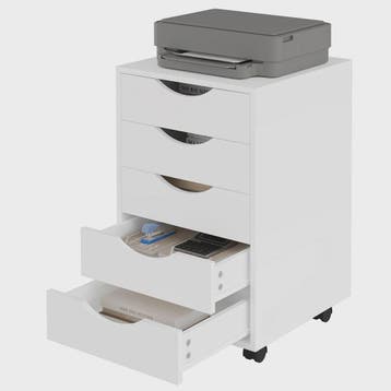 Mobiel Archiefkastje met 5 Lades op Wielen - Bureau-opberger, Verzenden, Nieuw